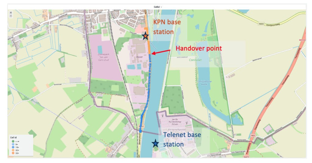 Map showing location of handover point
